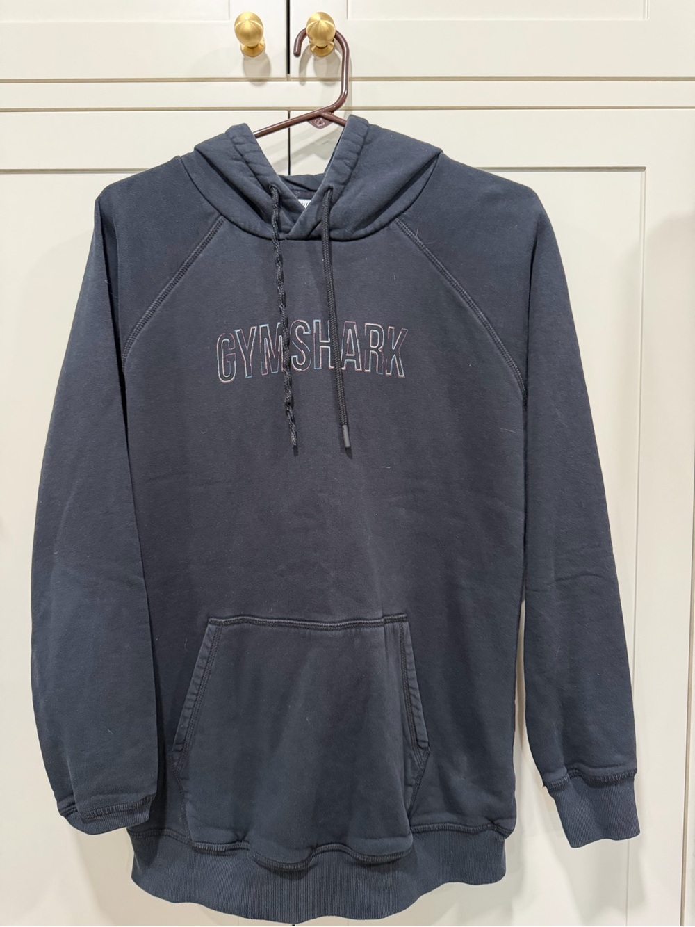 Gymshark Navy Pullover Hoodie with Embroidered Logo